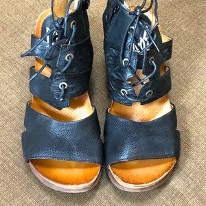 Black Miz Mooz wedge sandals